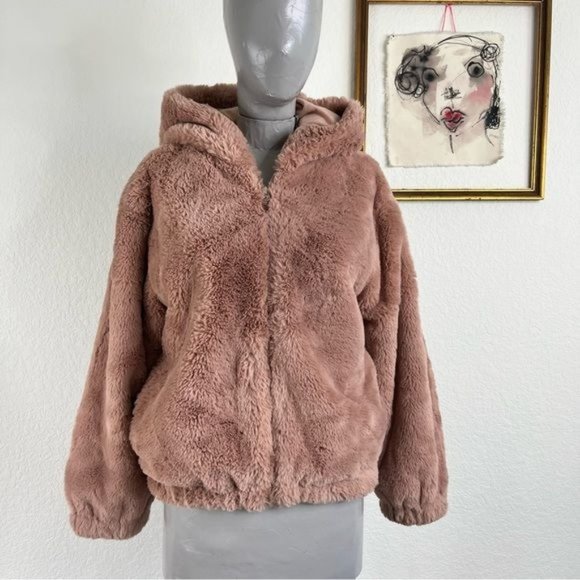 French Connection Jackets & Blazers - French Connection Arabella Faux Fur Hooded Jacket